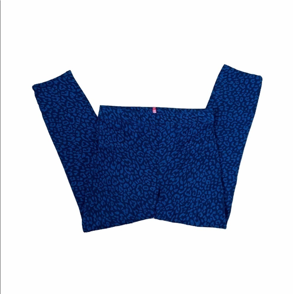 Spanx Jean-ish leggings blue black leopard ankle